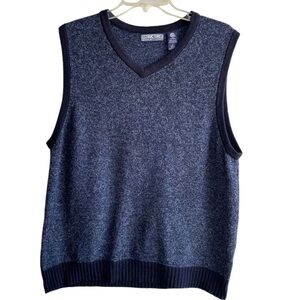 Structure Sweater Vest Mens Large Blue Lambswool Golf V-Neck Kurt Cobian 90s Y2K